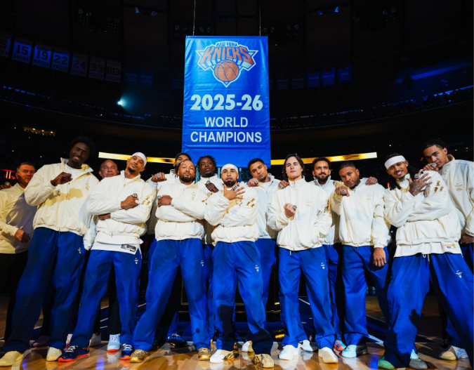 Knicks Raise Title Banner & Get Rings. Then Lose. Philly 106 NY 100